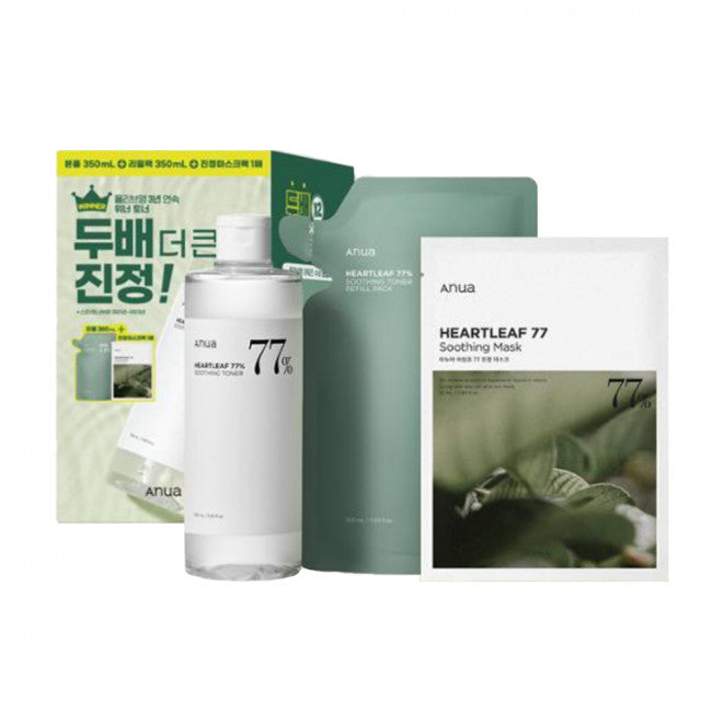 [ANUA] Heartleaf 77% Soothing Toner Special Set - 1set (350ml + Refill 350ml)