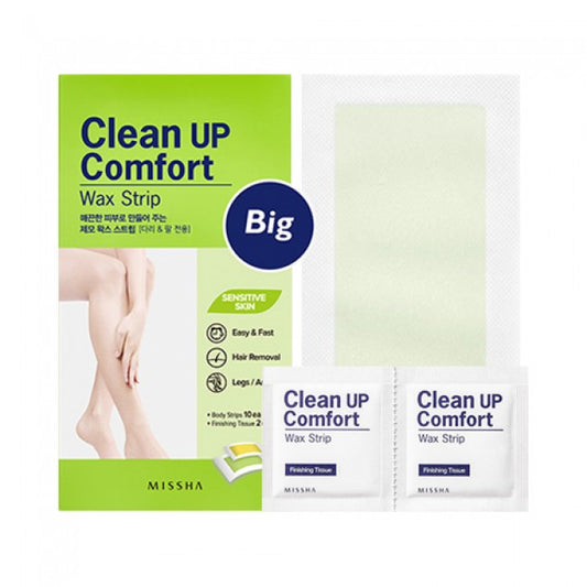 [MISSHA] Clean Up Comfort Wax Strip Big - 1pack (10pcs)